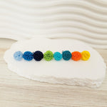 Blue, Green, Orange, & Yellow 12mm Lace Stud Topper (Choice of Color), 3 Pairs, Stud 141 - 148 - 