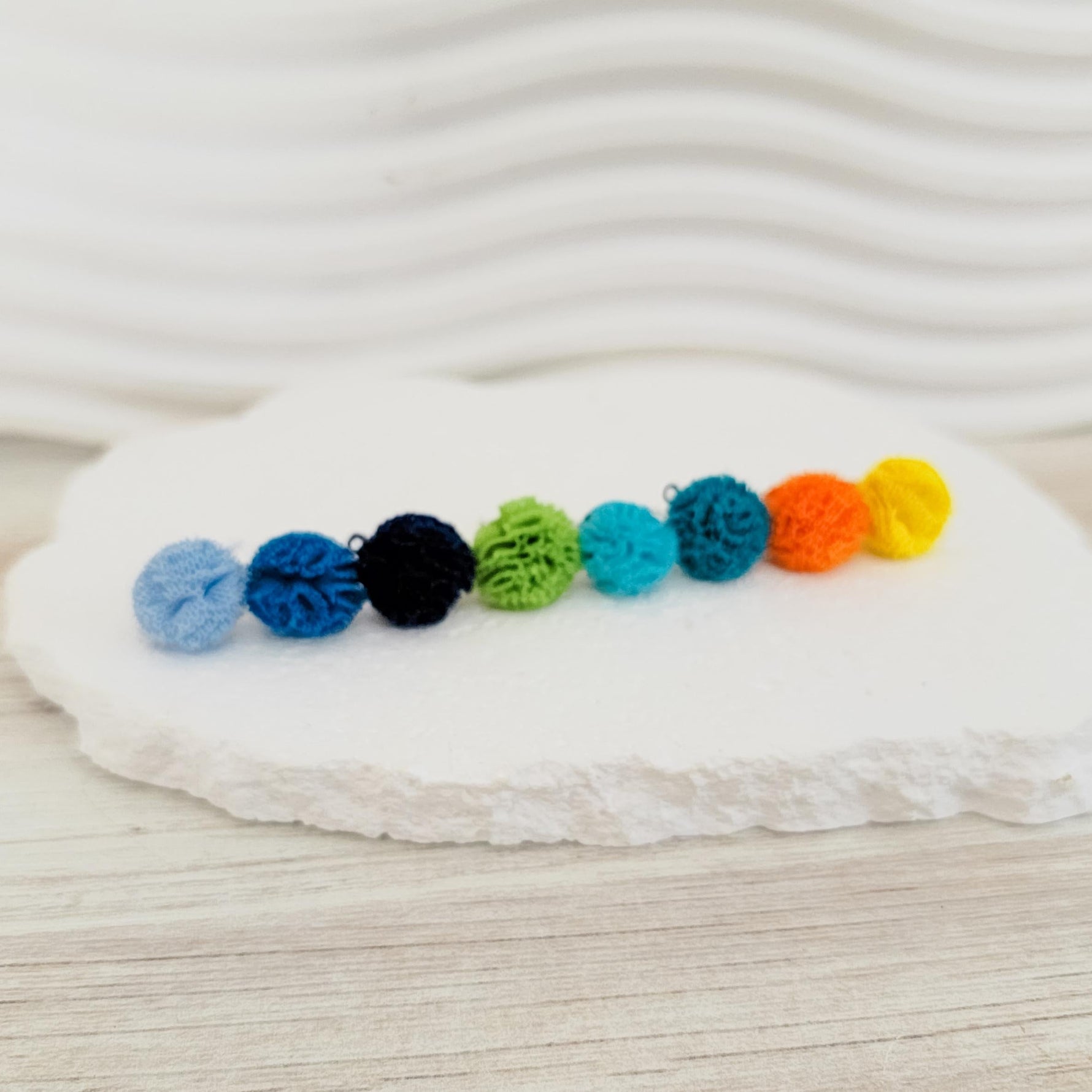 Blue, Green, Orange, & Yellow 12mm Lace Stud Topper (Choice of Color), 3 Pairs, Stud 141 - 148 - 