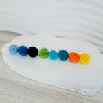 Blue, Green, Orange, & Yellow 12mm Lace Stud Topper (Choice of Color), 3 Pairs, Stud 141 - 148 - 