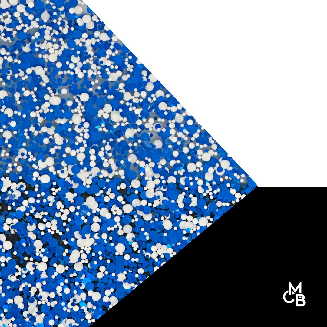 Blue & White Glitter Dots Cast Acrylic | Glitter Acrylic Sheet | CMB Acrylic