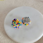 Bold Rainbow 15mm Small Seed Bead Topper, 1 Pair, Seed Bead 74 - 
