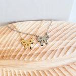 Bow Pendant Necklace (Silver or Gold), 1 Total, Metal Blank 108 - 