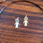Boy Charms with Attached Jump Rings (Silver or Gold), 5 Total, Metal Blank 146 - 