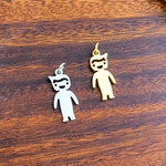 Boy Charms with Attached Jump Rings (Silver or Gold), 5 Total, Metal Blank 146 - 