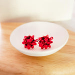 Bright Red Gift Box Stainless Steel Bow Stud Connector, 1 Pair, Bow 24 - 