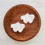 Bright White Ginkgo Leaf Pendants, 10 Pieces, Ginkgo 14 - 