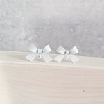 Bright White Stainless Steel Bow Stud Connector, 10 Pieces, Bow 48 - 