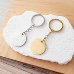 Brushed 32mm Circle Pendant Keychain (Silver or Gold), 1 Total, Metal Blank 11 - 