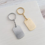 Brushed Rounded Rectangle Pendant Keychain (Silver or Gold), 1 Total, Metal Blank 19 - 