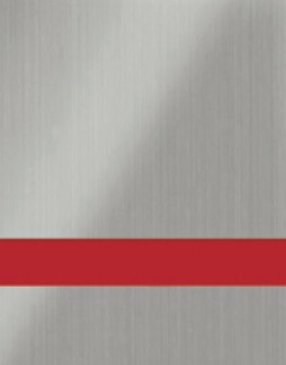 Brushed Stainless Steel Engraves Red Laser XT Two Tone Acrylic | Two Tone Acrylic Sheet | CMB Acrylic