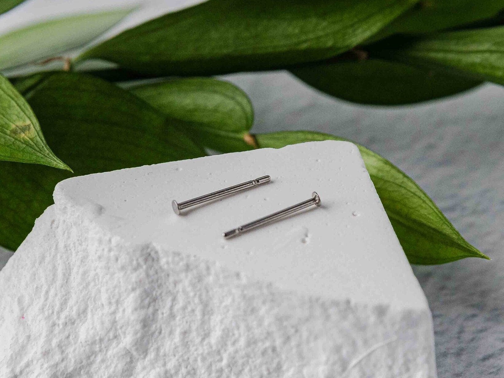 Bulk 1.5mm Silver Stainless Steel Regular Flat Pad Earring Posts, 100 Pieces, Stud 48 - 