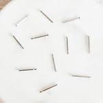 Bulk 1.5mm Silver Stainless Steel Regular Flat Pad Earring Posts, 100 Pieces, Stud 48 - 
