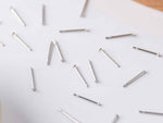 Bulk 1.5mm Silver Stainless Steel Regular Flat Pad Earring Posts, 100 Pieces, Stud 48 - 
