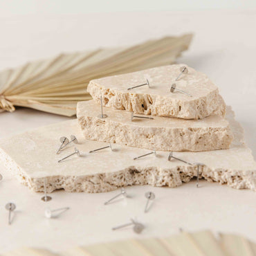 Bulk 2mm Silver Stainless Steel Regular Flat Pad Earring Posts, 100 Pieces, Stud 58 - 