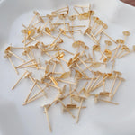Bulk 3mm Gold Stainless Steel Regular Flat Pad Earring Posts, 100 Pieces, Stud 44 - 