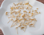Bulk 4mm Gold Stainless Steel Regular Flat Pad Earring Posts, 100 Pieces, Stud 45 - 
