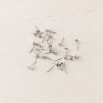 Bulk 4mm Silver Stainless Steel Regular Flat Pad Earring Posts, 100 Pieces, Stud 62 - 