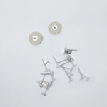 Bulk 5mm Silver Stainless Steel Regular Flat Pad Earring Posts, 100 Pieces, Stud 49 - 