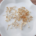 Bulk 6mm Gold Stainless Steel Regular Flat Pad Earring Posts, 100 Pieces, Stud 40 - 
