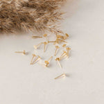 Bulk 8mm Gold Stainless Steel Regular Flat Pad Earring Posts, 100 Pieces, Stud 41 - 