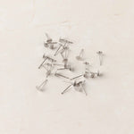 Bulk 8mm Silver Stainless Steel Regular Flat Pad Earring Posts, 100 Pieces, Stud 57 - 