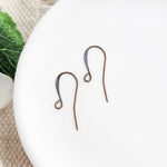 Bulk Antique Brass Plated Tall Elegant Hammered Ear Wires, 144 Pieces, Earring Hook 77 - 