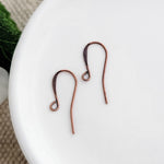 Bulk Antique Copper Plated Tall Elegant Hammered Ear Wires, 144 Pieces, Earring Hook 82 - 