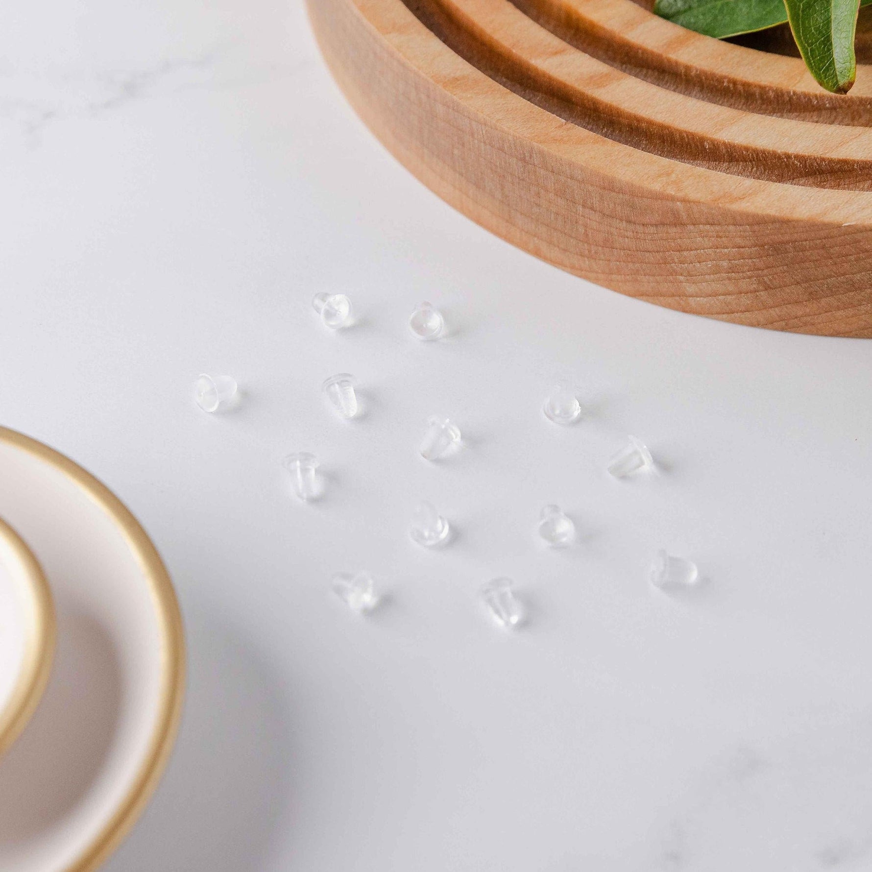 Bulk Bullet Style 6x5mm Clear Silicone Earring Backs, 200 Pieces, Back 1 - 