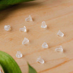 Bulk Bullet Style 6x5mm Clear Silicone Earring Backs, 200 Pieces, Back 1 - 