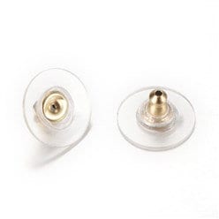 Bulk Gold Bullet Clutch Style Stainless Steel Earring Backs, 100 Pieces, Back 7 - 