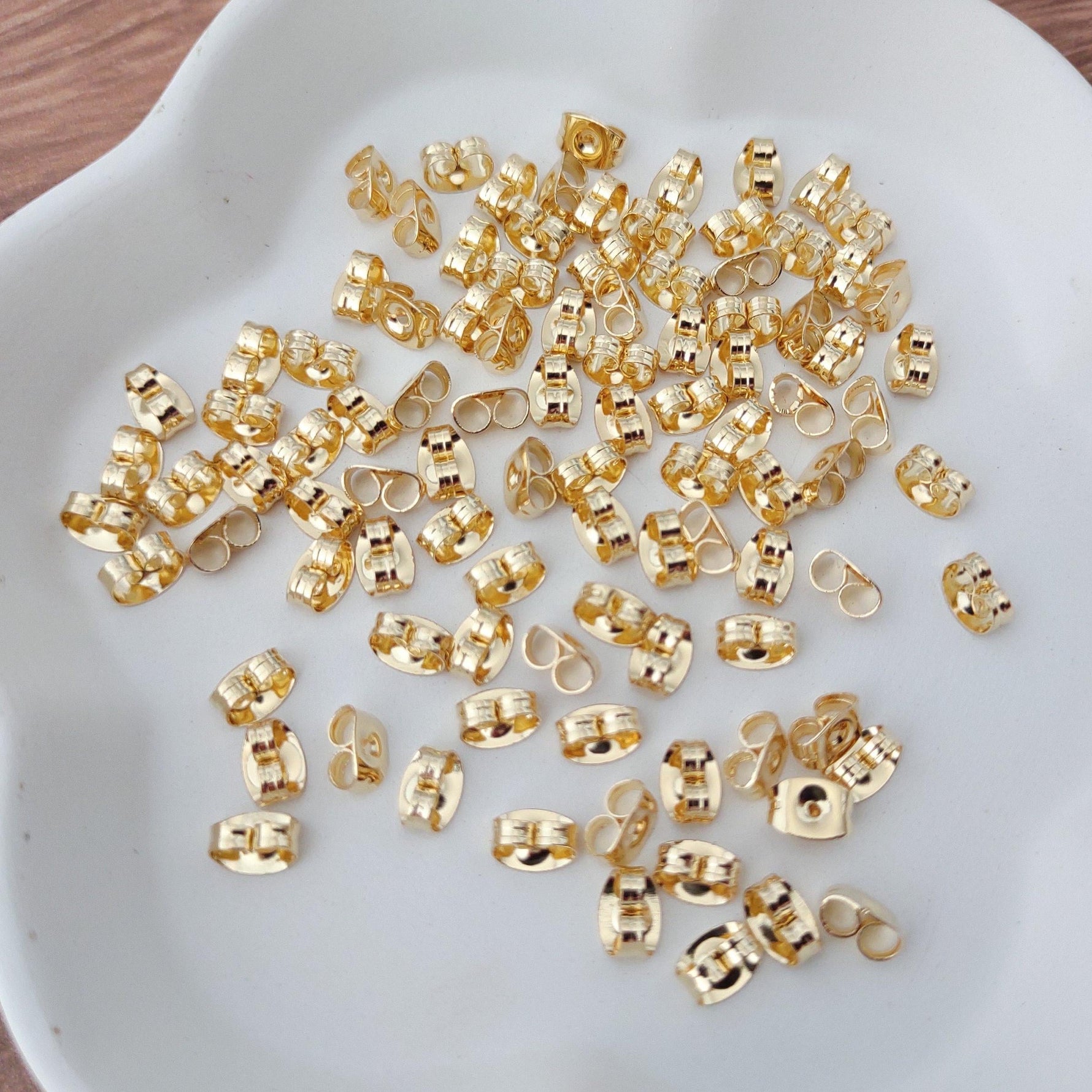 Bulk Gold Butterfly Style Stainless Steel Earring Backs, 100 Pieces, Back 5 - 