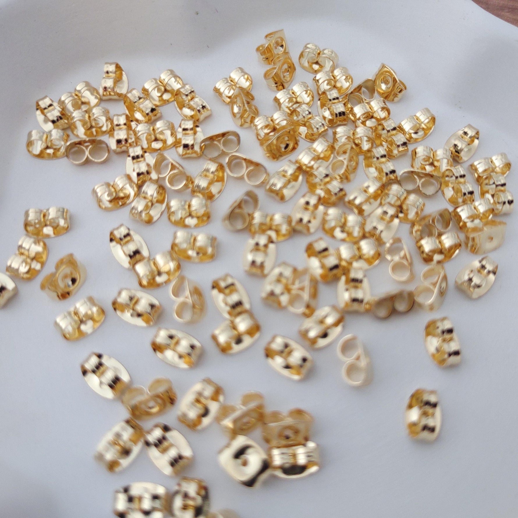 Bulk Gold Butterfly Style Stainless Steel Earring Backs, 100 Pieces, Back 5 - 