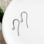Bulk Gunmetal Plated Tall Elegant Hammered Ear Wires, 144 Pieces, Earring Hook 83 - 