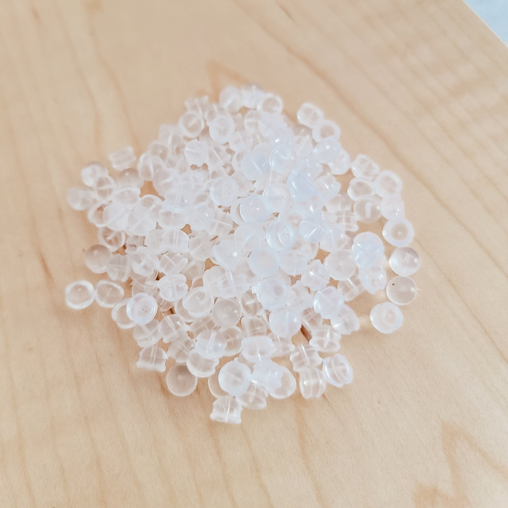 Bulk Rounded Style Clear Silicone Earring Backs, 200 Pieces - 
