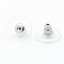 Bulk Silver Bullet Clutch Style Stainless Steel Earring Backs, 100 Pieces, Back 6 - 