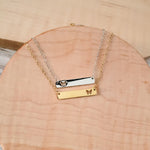 Butterfly Cutout Horizontal Bar Necklace (Silver or Gold), 1 Total, Metal Blank 122 - 