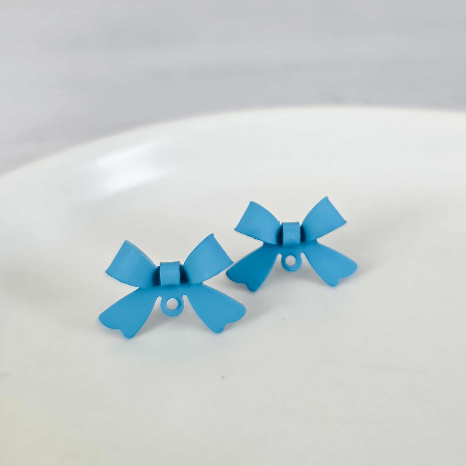 Capri Blue Stainless Steel Bow Stud Connector, 10 Pieces, Bow 64 - 