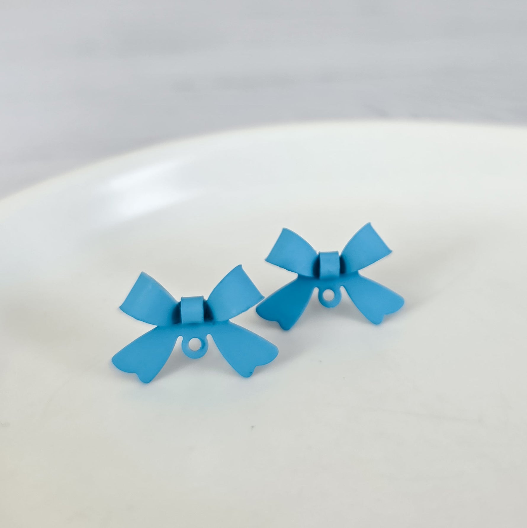 Capri Blue Stainless Steel Bow Stud Connector, 10 Pieces, Bow 64 - 