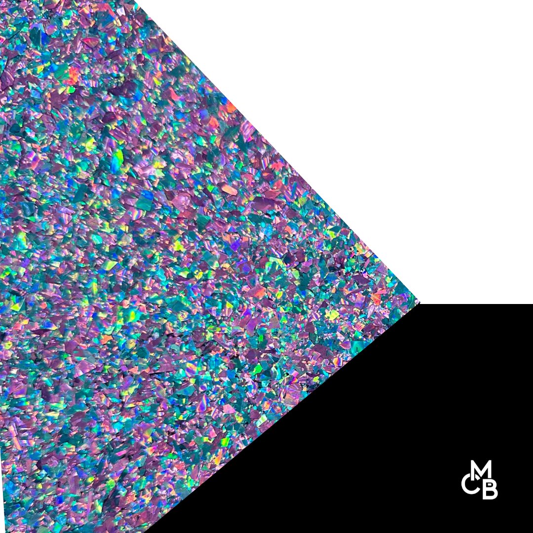 Caribbean Cotton Candy Flake Glitter Cast Acrylic | Glitter Acrylic Sheet | CMB Acrylic