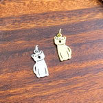 Cat Charms with Attached Jump Rings (Silver or Gold), 5 Total, Metal Blank 149 - 