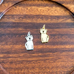 Cat Charms with Attached Jump Rings (Silver or Gold), 5 Total, Metal Blank 149 - 