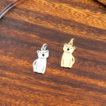 Cat Charms with Attached Jump Rings (Silver or Gold), 5 Total, Metal Blank 149 - 