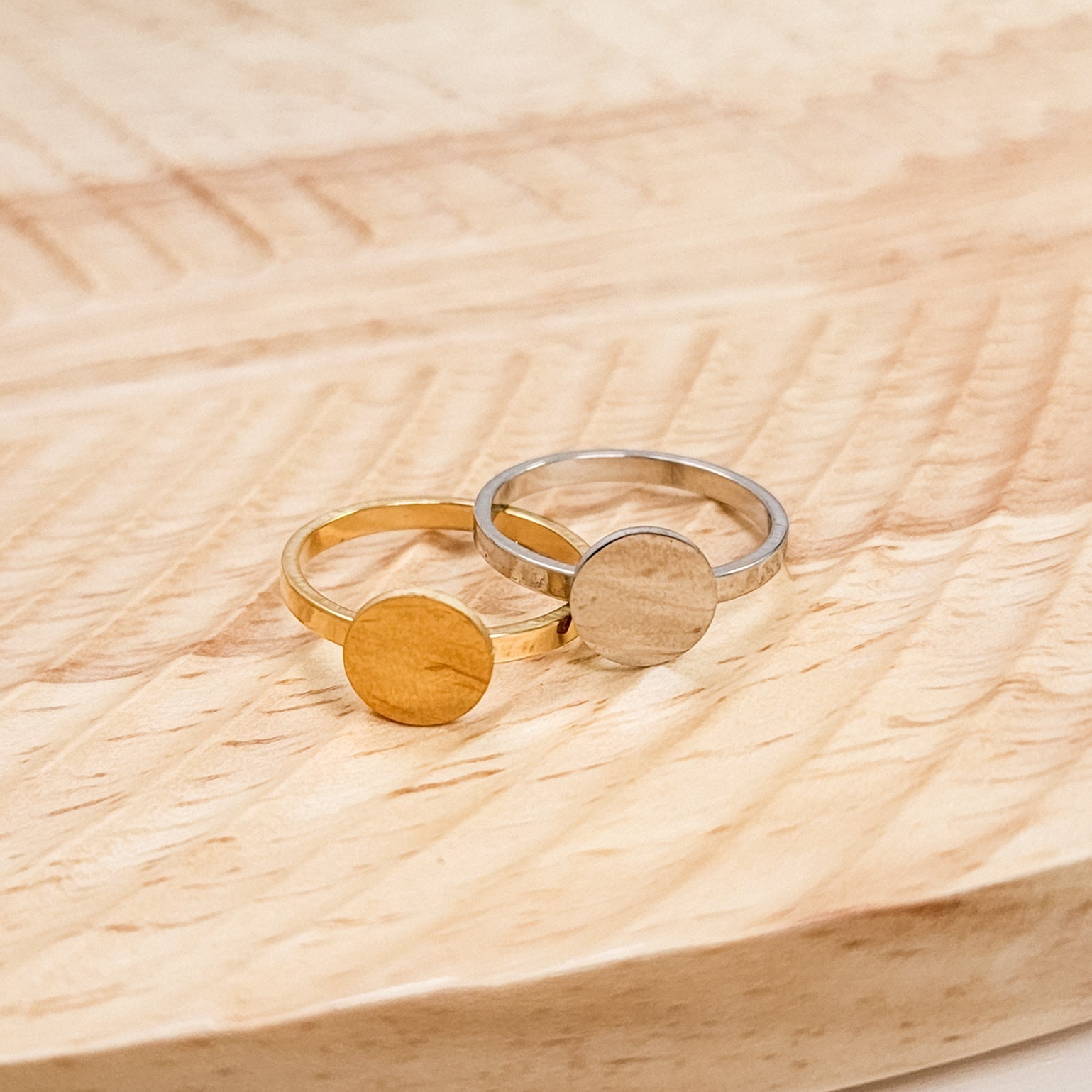 Centered Circle Ring (Silver or Gold, Sizes 6 - 10), 1 Total, Metal Blank 159 - 