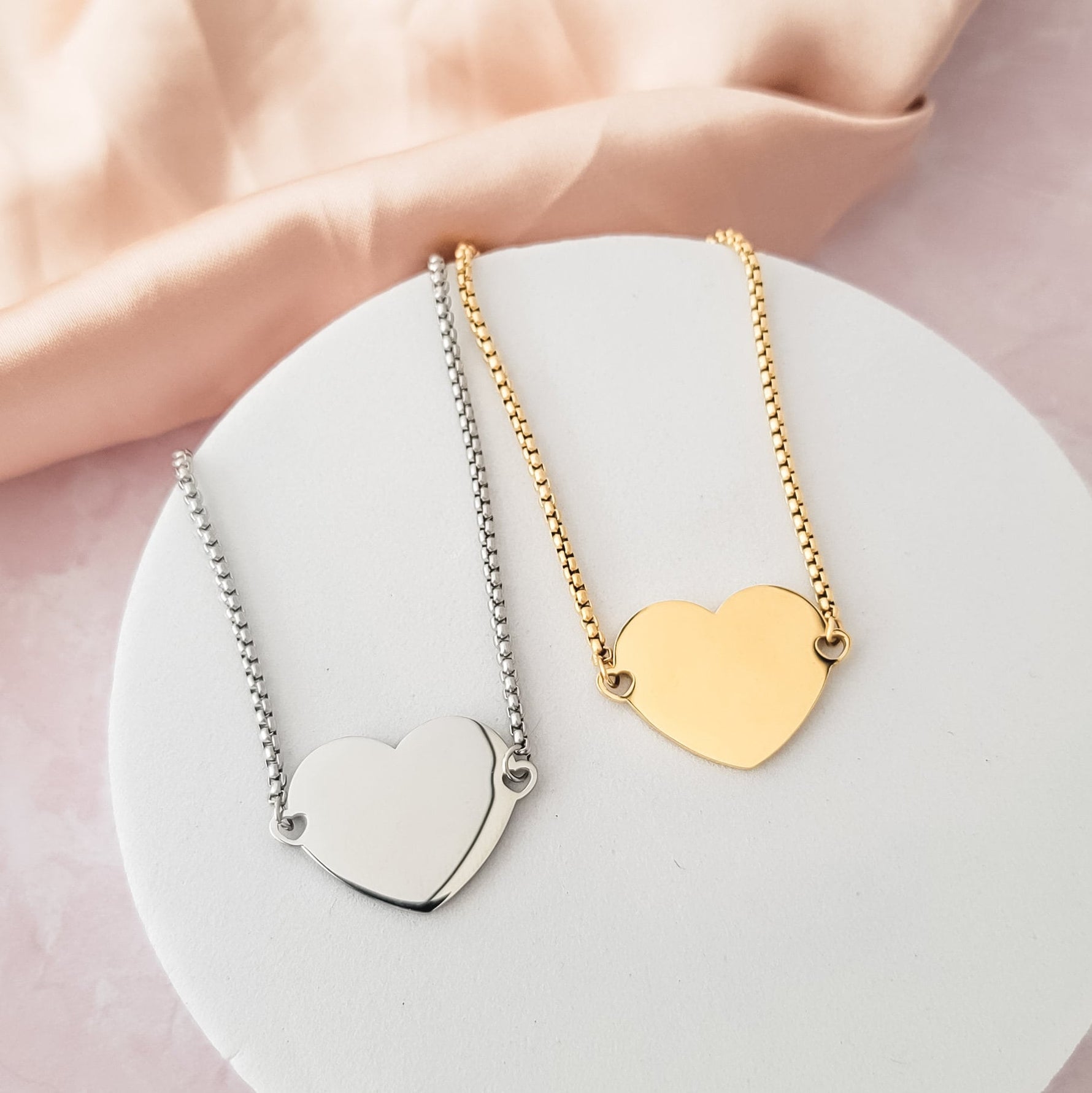 Centered Heart Bracelet (Silver or 14k Gold), 1 Total, Metal Blank 3 - 