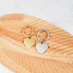 Centered Heart Keychain (Silver or Gold), 1 Piece Total, Metal Blank 38 - 