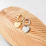 Centered Heart Keychain (Silver or Gold), 1 Piece Total, Metal Blank 38 - 