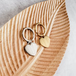 Centered Heart Keychain (Silver or Gold), 1 Piece Total, Metal Blank 38 - 