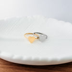 Centered Heart Ring (Silver or Gold, Sizes 6 - 10), 1 Total, Metal Blank 157 - 