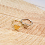 Centered Heart Ring (Silver or Gold, Sizes 6 - 10), 1 Total, Metal Blank 157 - 