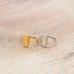 Centered Oval Ring (Silver or Gold, Sizes 6 - 10), 1 Total, Metal Blank 158 - 